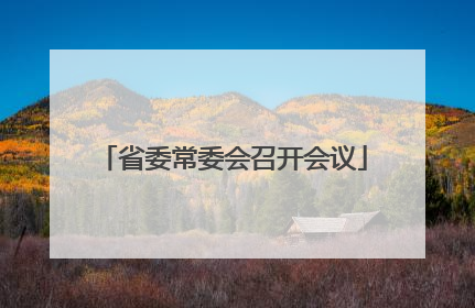 省委常委会召开会议